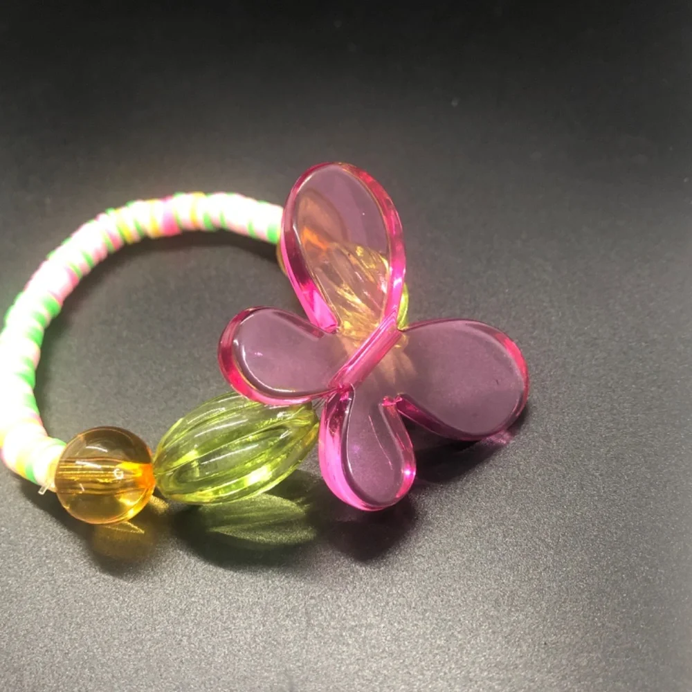 Butterfly Elastic Clay Beads Stretch Bracelet - Picture 8 of 14